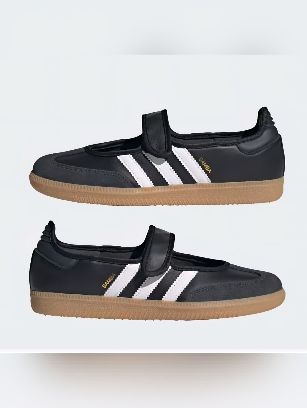 Adidas Samba Jane W Black Leather Sneakers  MARKED SIZE 9 FITS LIKE A 10 - Picture 2 of 16